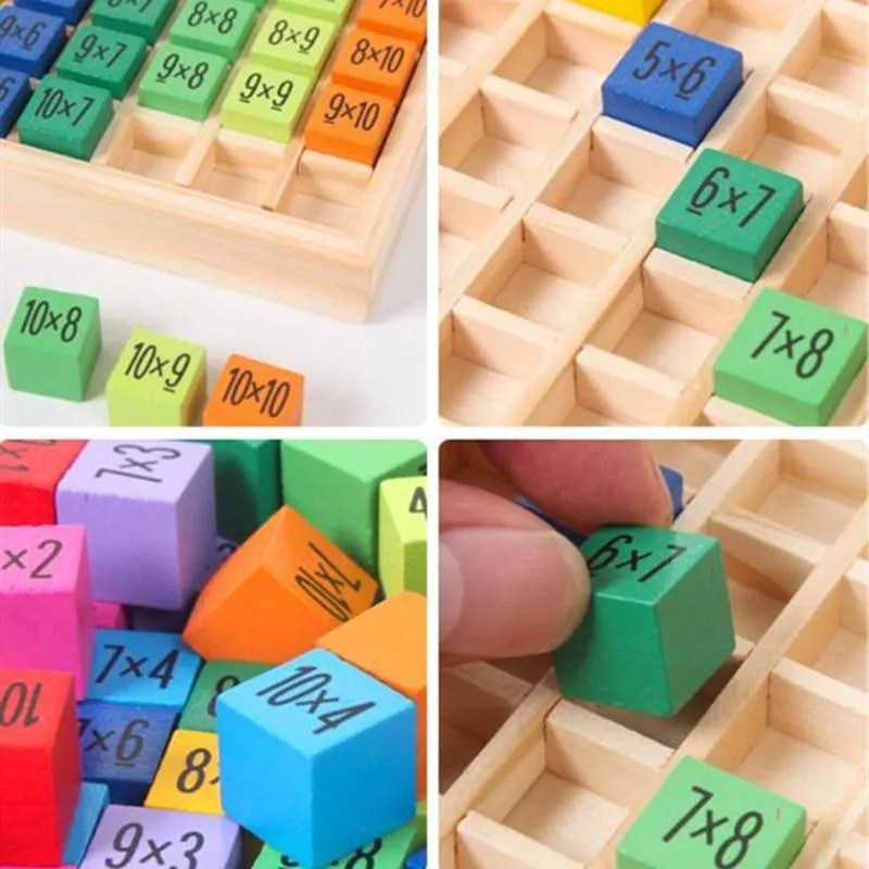 1Set Wooden Montessori Hundred Board Math 1 to 100 Consecutive Numbers Counting Toy Montessori Educational Wooden Toys for Child