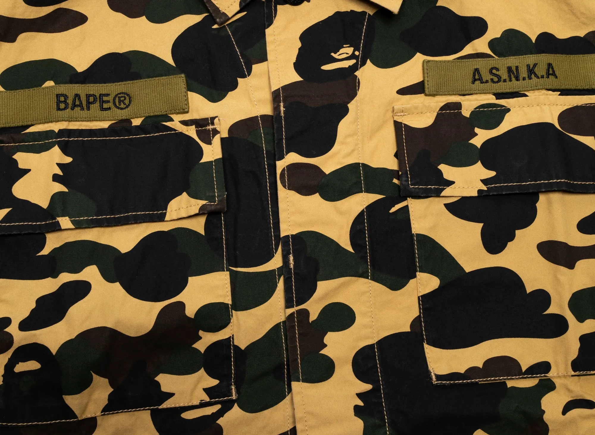 A Bathing Ape 1st Camo Military Shirt in Yellow xld