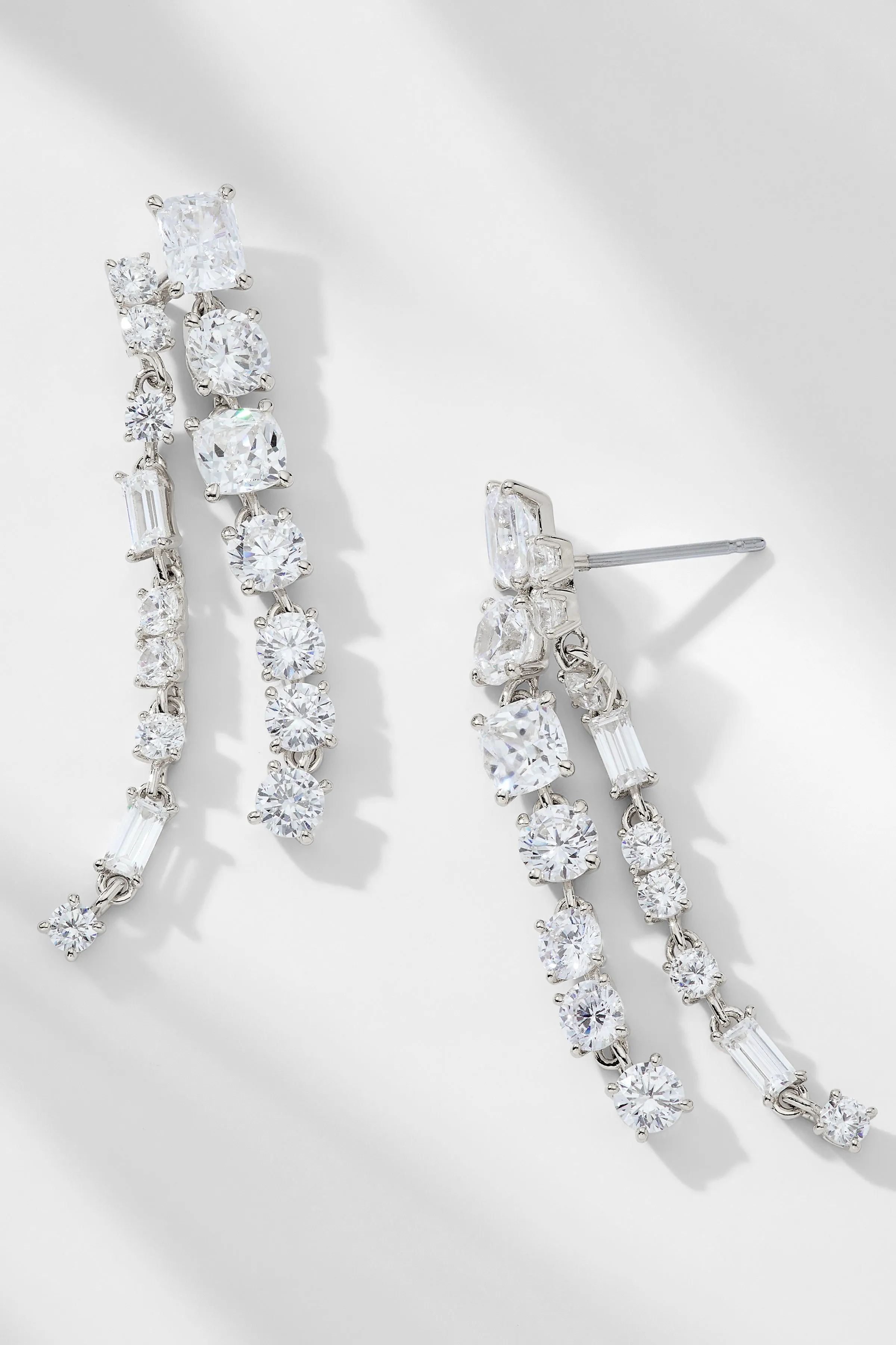 A LA CARTE CZ DOUBLE LINEAR EARRINGS