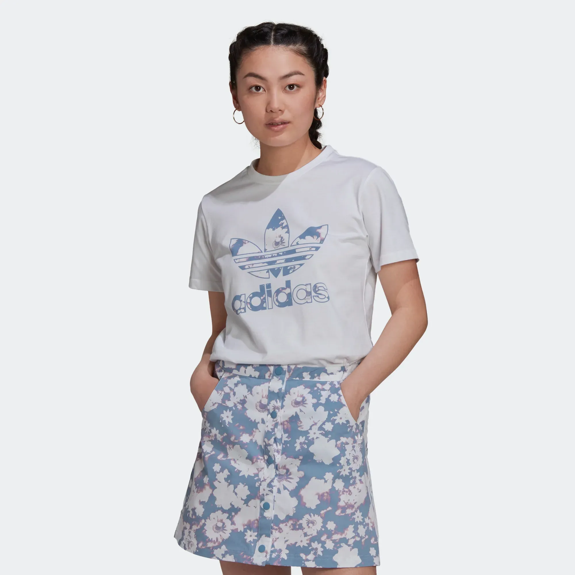 Adidas Women's Tee - White / Ambient Sky