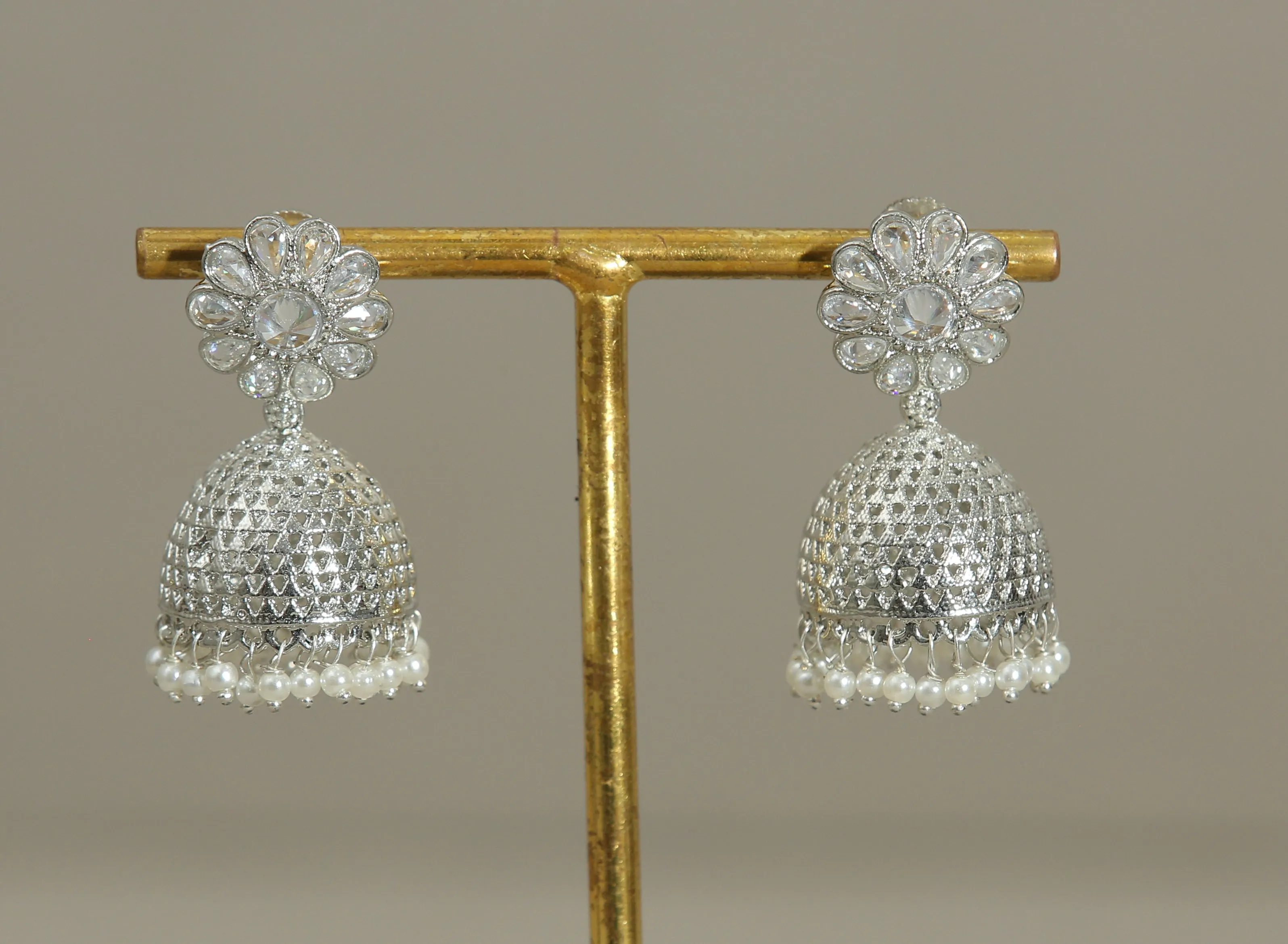 Aditi Polki and Beads Jhumka Earrings