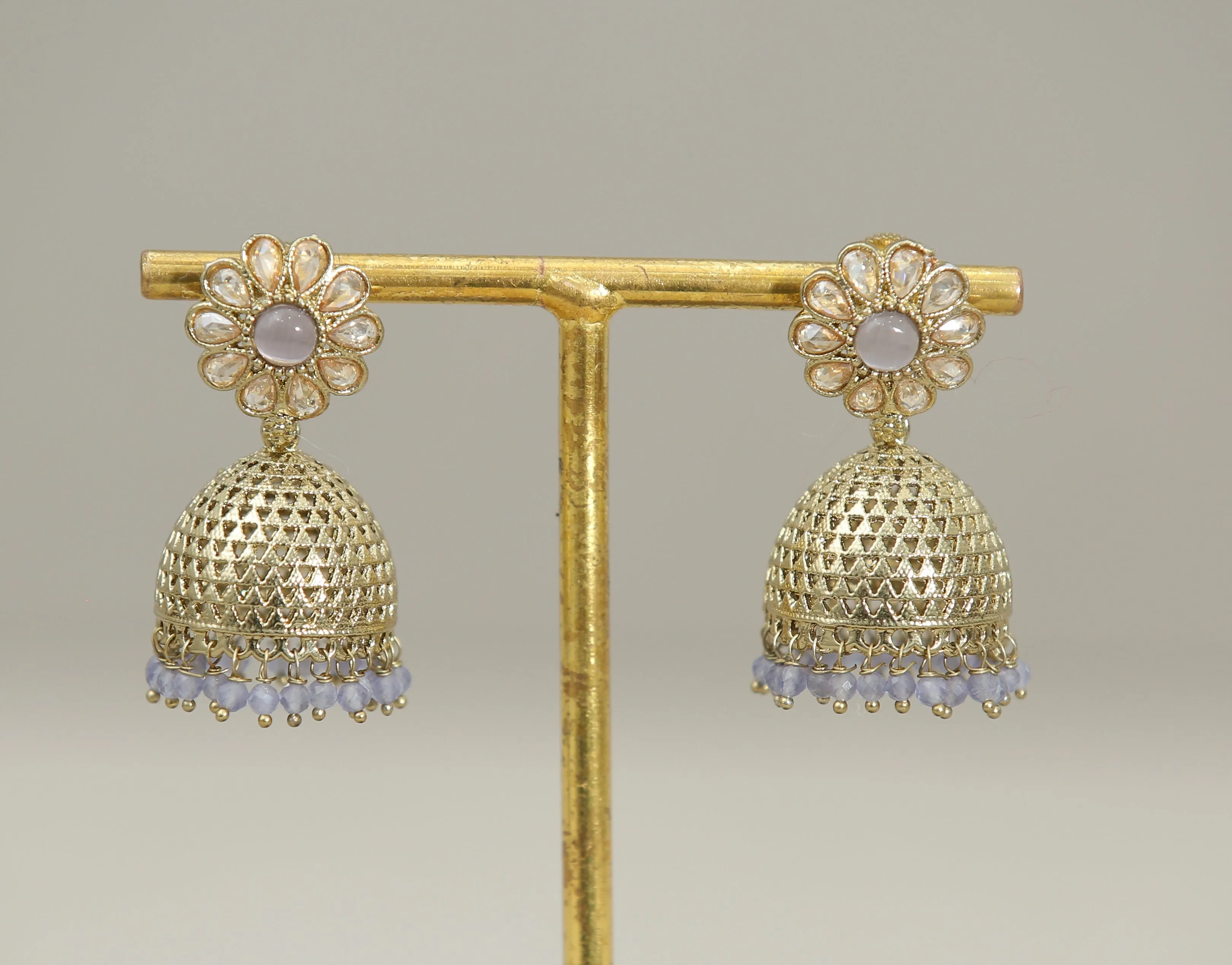 Aditi Polki and Beads Jhumka Earrings