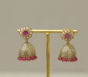 Aditi Polki and Beads Jhumka Earrings