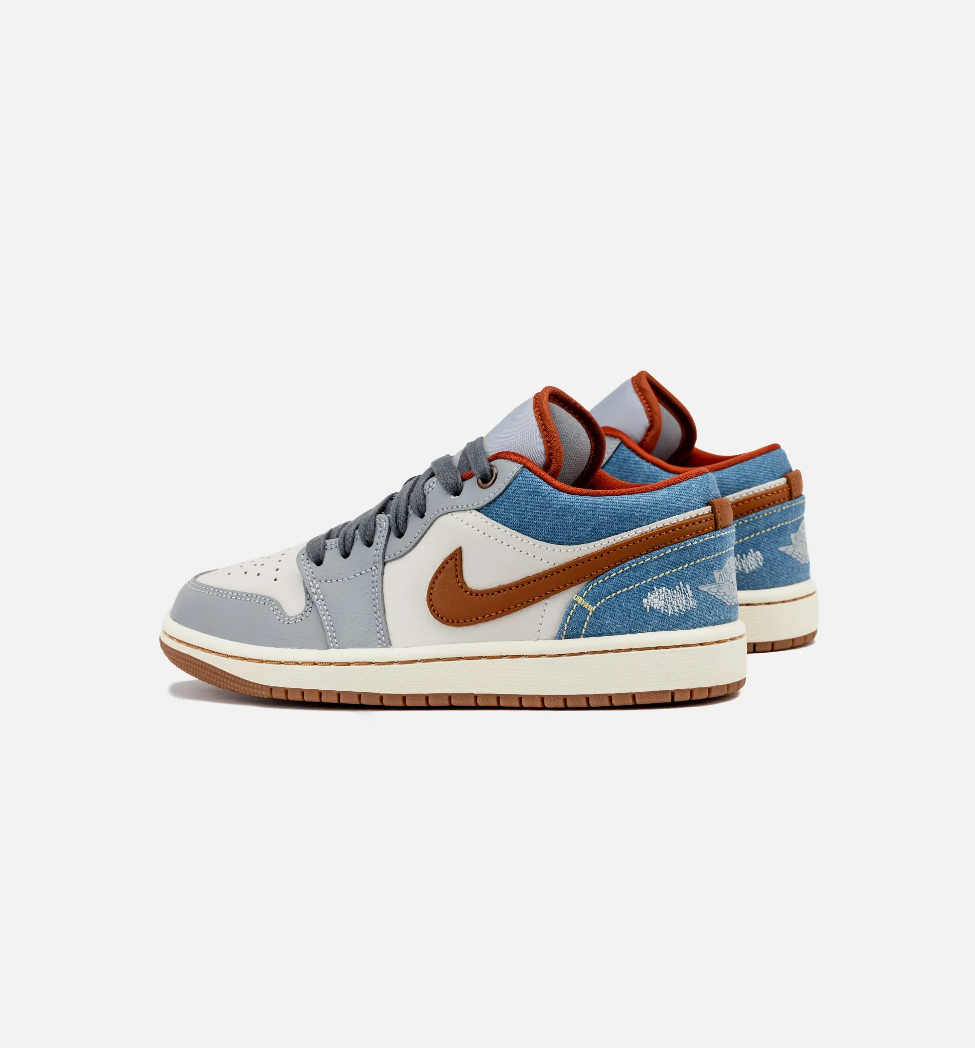 Air Jordan 1 Low Denim Womens Lifestyle Shoe - Phantom/Coconut Milk/Amber Brown