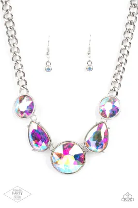 All The World's My Stage Multi Iridescent Rhinestone Necklace - Paparazzi Accessories