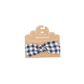 Angel Dear - Navy Gingham Headband