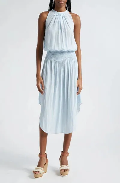 AUDREY SMOCKED MIDI DRESS (CRYSTAL BLUE) - RAMY BROOK