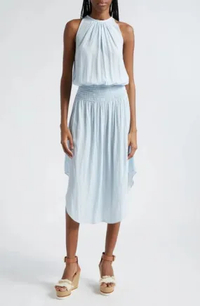 AUDREY SMOCKED MIDI DRESS (CRYSTAL BLUE) - RAMY BROOK