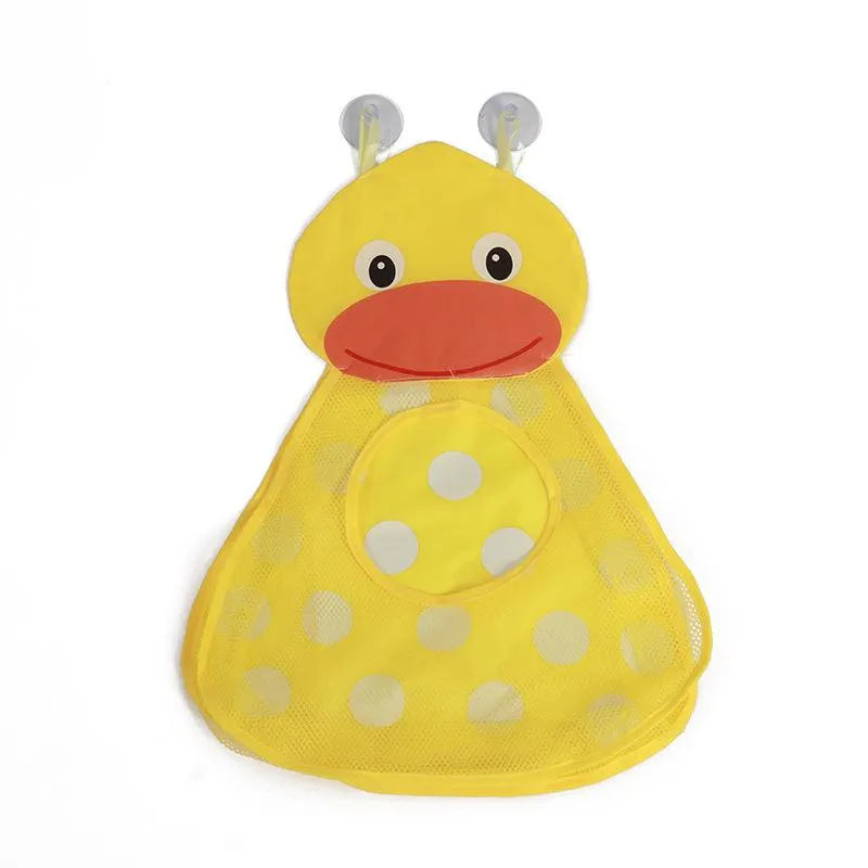 Baby Bath Toys Storage Bag Cute Duck Frog Mesh Net Bag Kids Water Toys Organizer Suction Cups Bath Game Bag Bathroom Accessaries