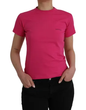 Balenciaga Pink Cotton Crew Neck Short Sleeves Tee Top Women's T-shirt (Pre-Owned)