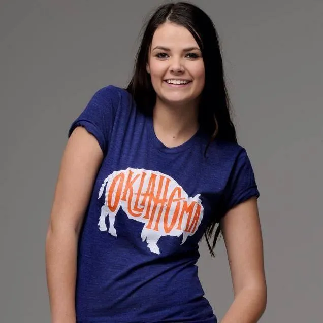 Bison Oklahoma Navy Tee