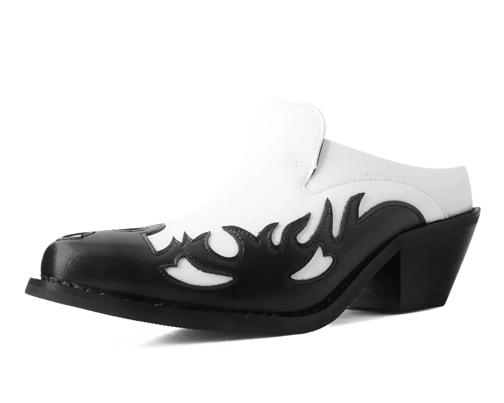 Black & White Flame Western Mule