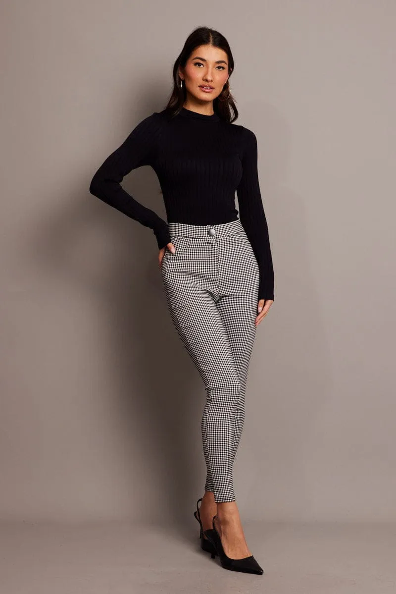 Black Top Long Sleeve High Neck Seamless