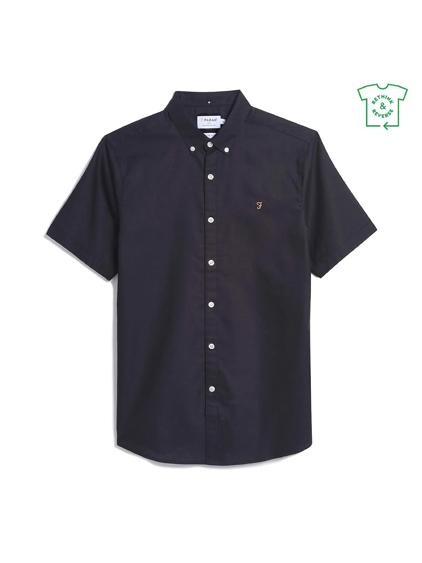 Brewer Short Sleeve Oxford Shirt In Navy