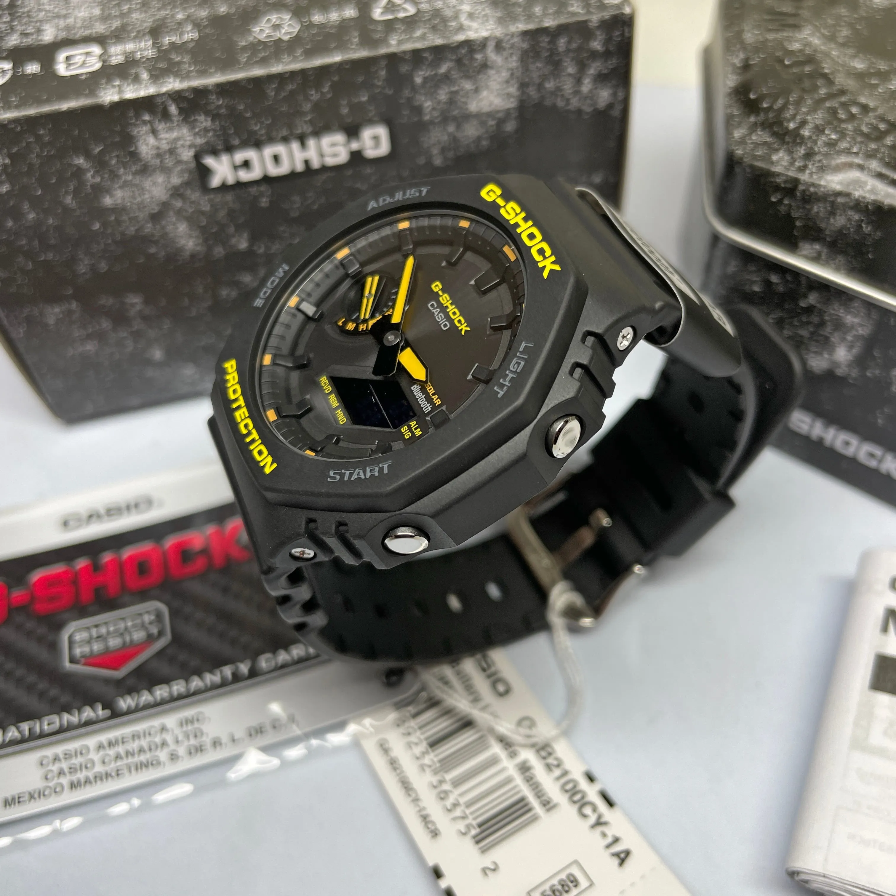 Casio G-Shock Caution Yellow Solar Bluetooth 2100 CasiOak GAB2100CY-1A Watch