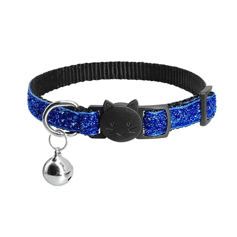 Cat Collar With Bell Dog Collar For Cats Kittens Pet Collars Cat Leashes Puppy Solid Adjustable Collar For Cat Pet Lead Supplies