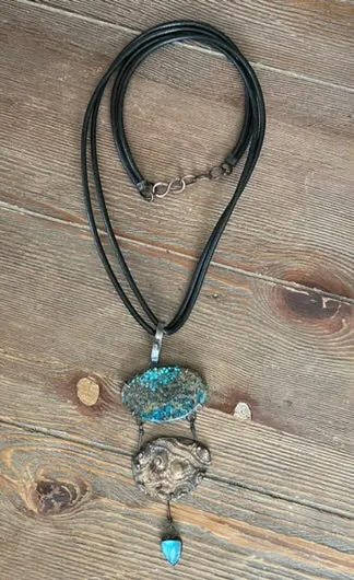 Chrysocolla and Blue Topaz Necklace