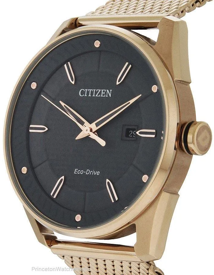 Citizen Mens DRIVE CTO - Rose Gold-Tone - Bracelet - Grey Dial - Date - 100m