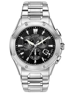 Citizen Mens Signature Octavia Perpetual Calendar Chrono - Steel - Black Dial