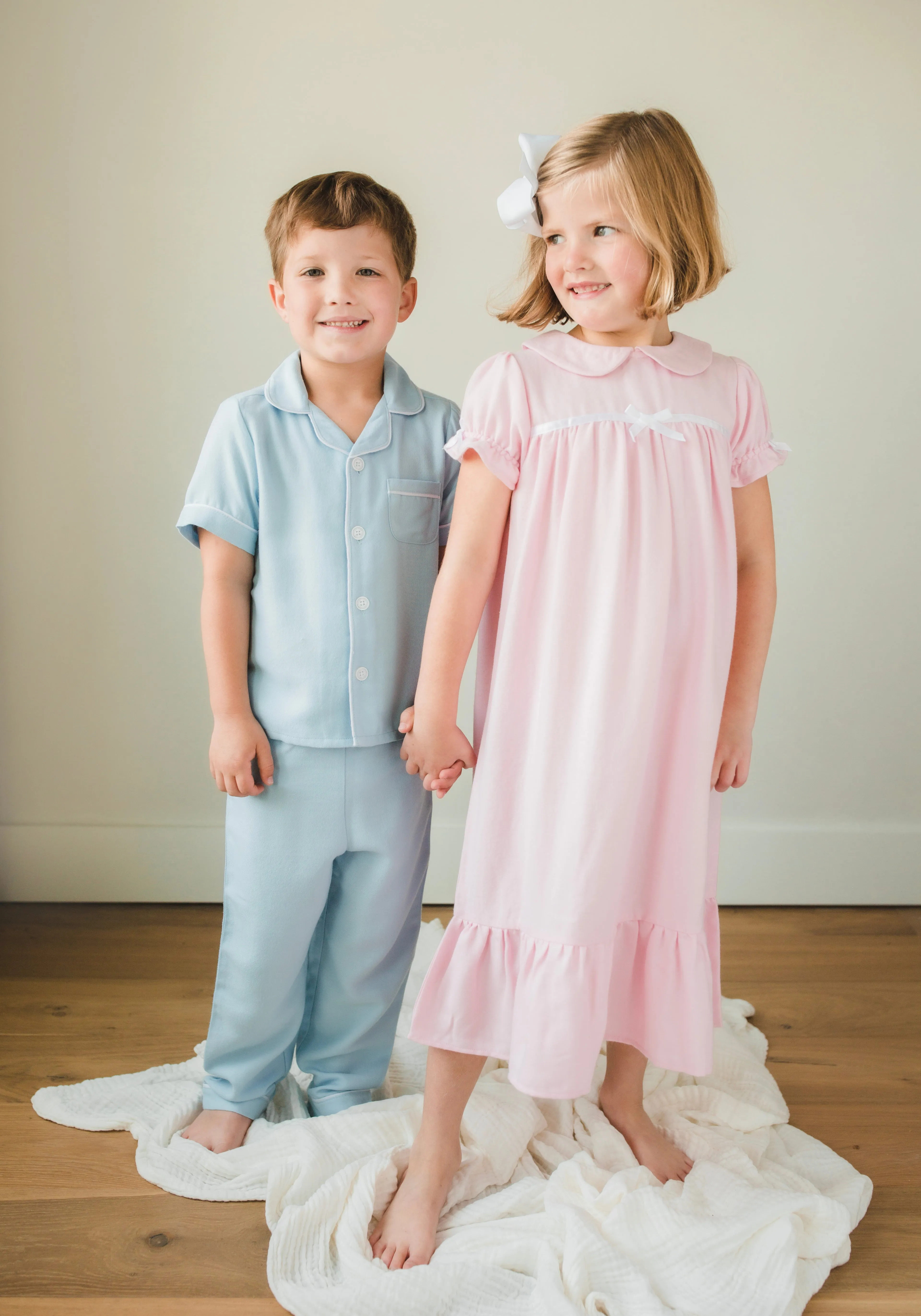 Classic Short Sleeve Pajama Set - Light Blue