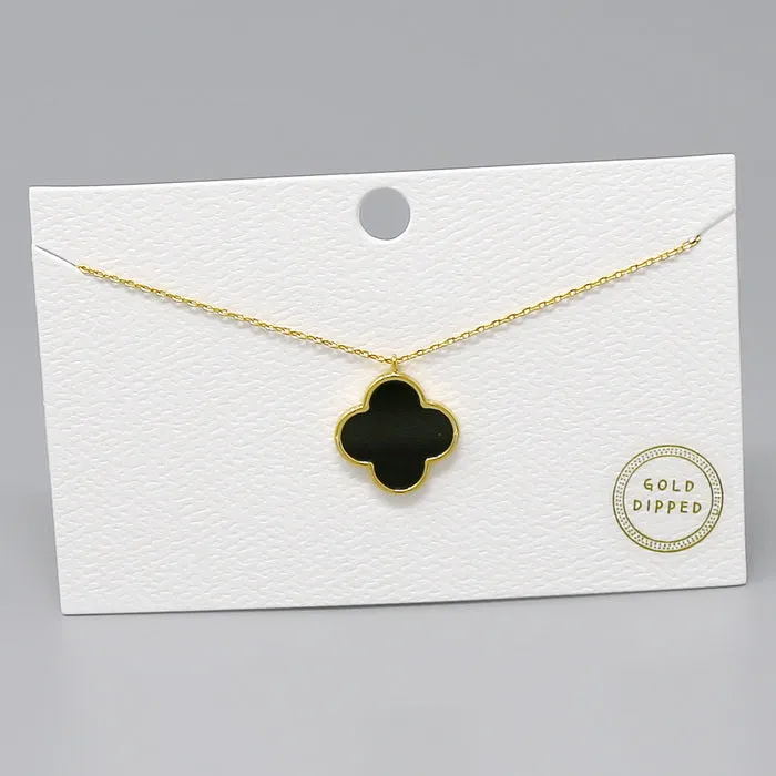 Clover Pendant Gold Dipped Necklace