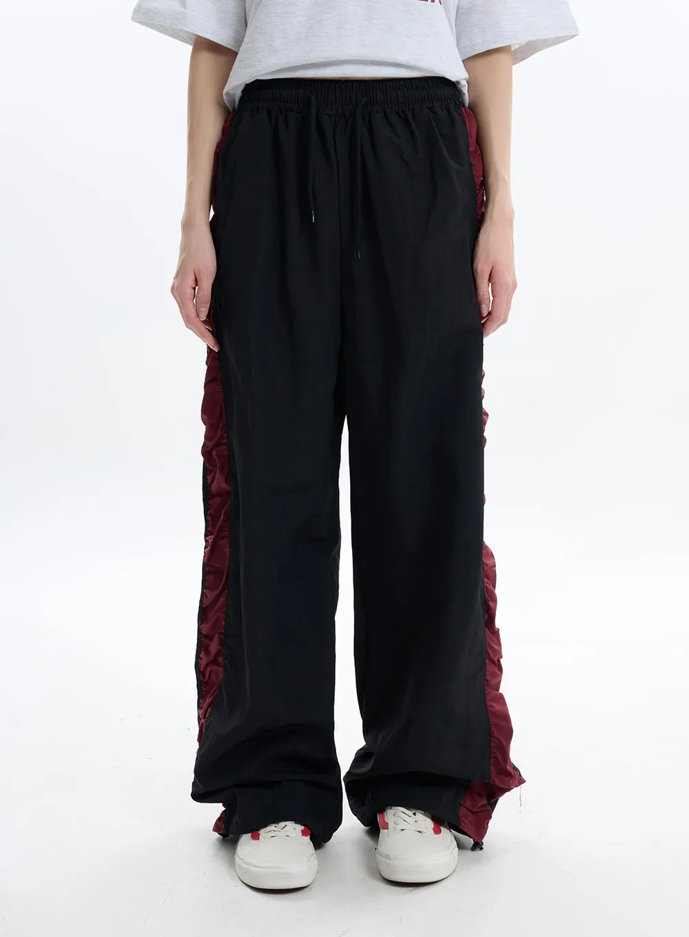 Contrasting Wide Pants IF413