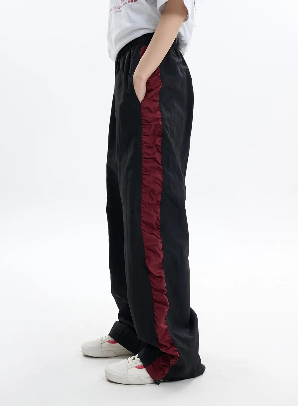 Contrasting Wide Pants IF413