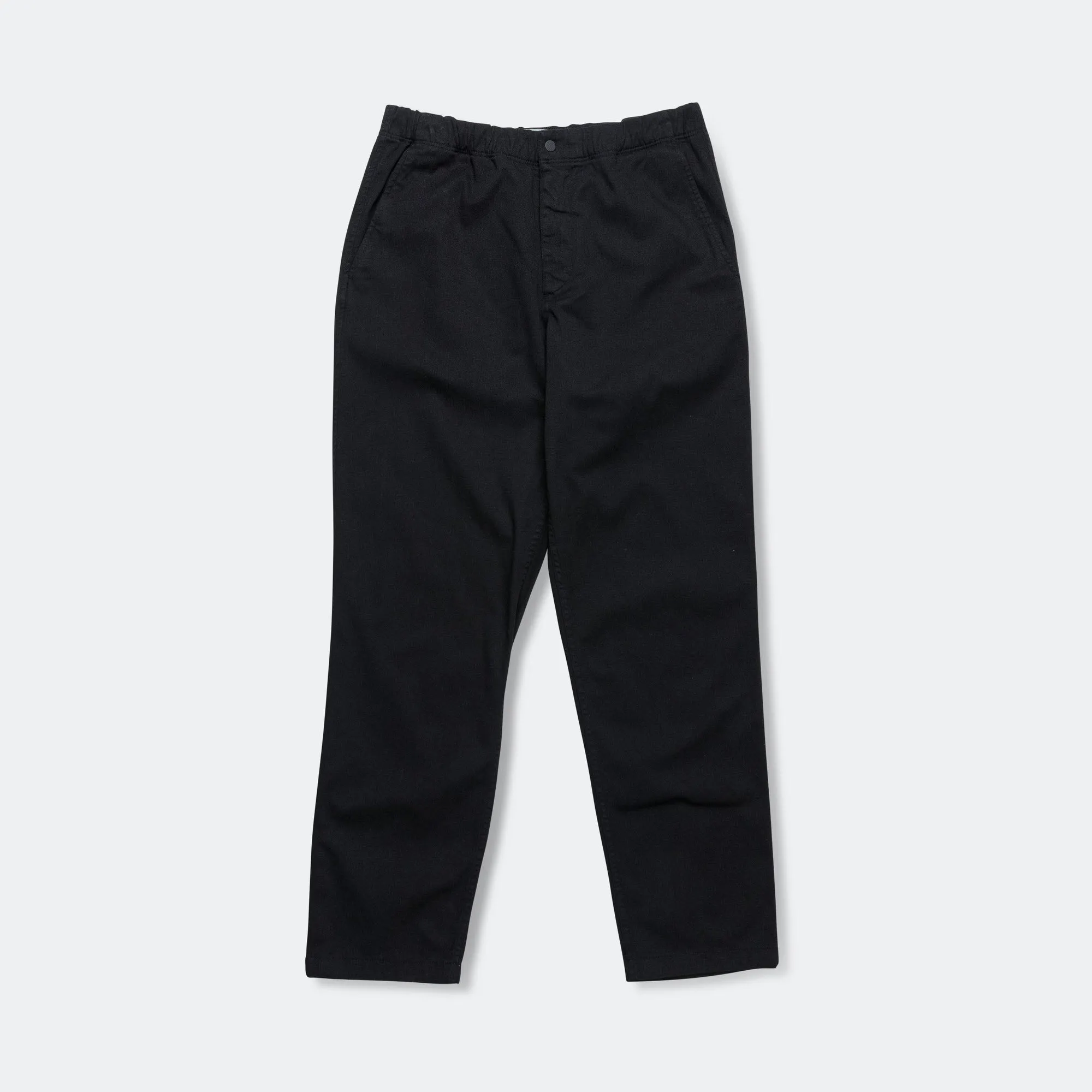 Ezra Relaxed Organic Stretch Twill Trouser - Black