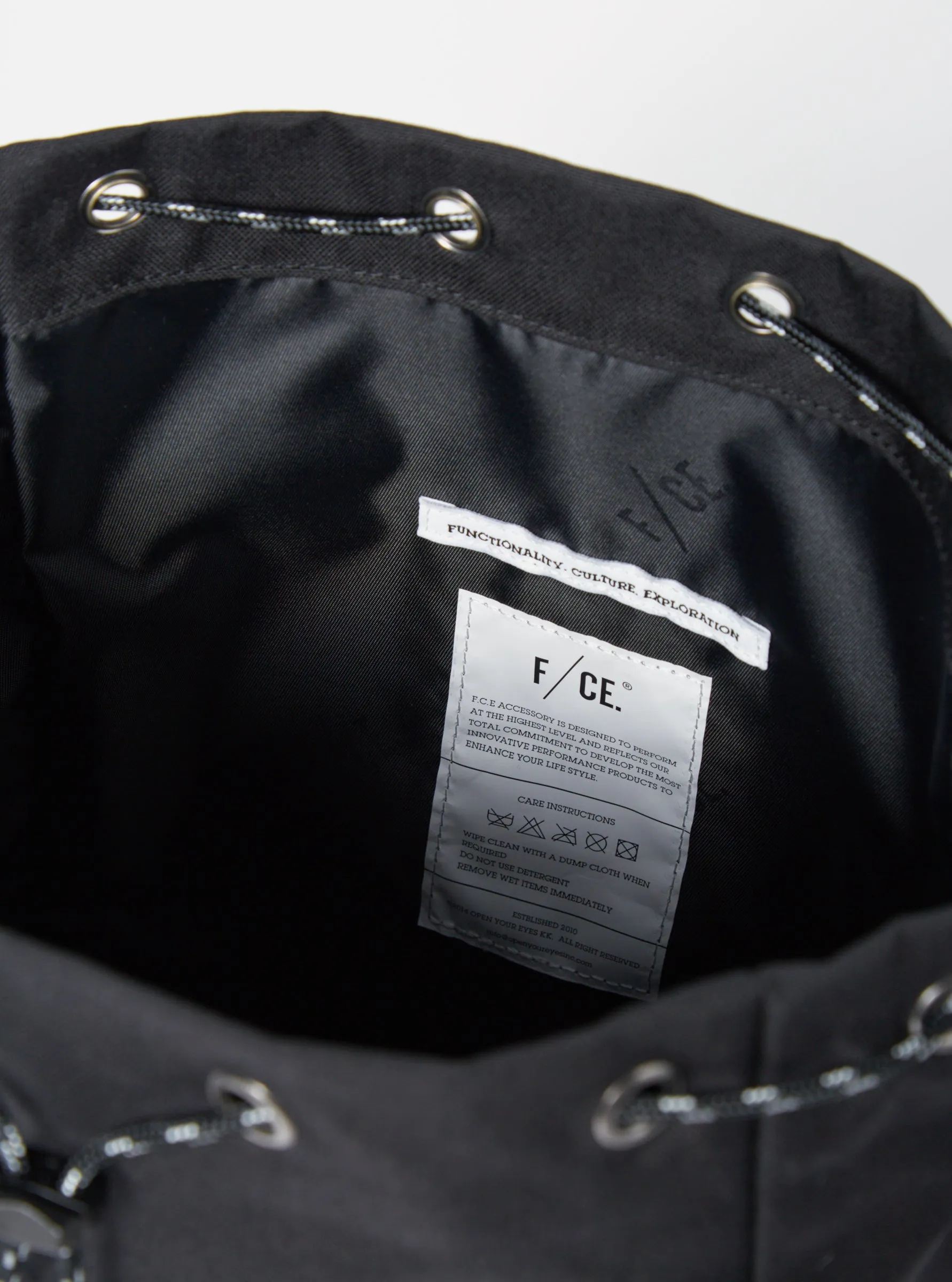 F/CE. Drawstring Bag in Black Cordura