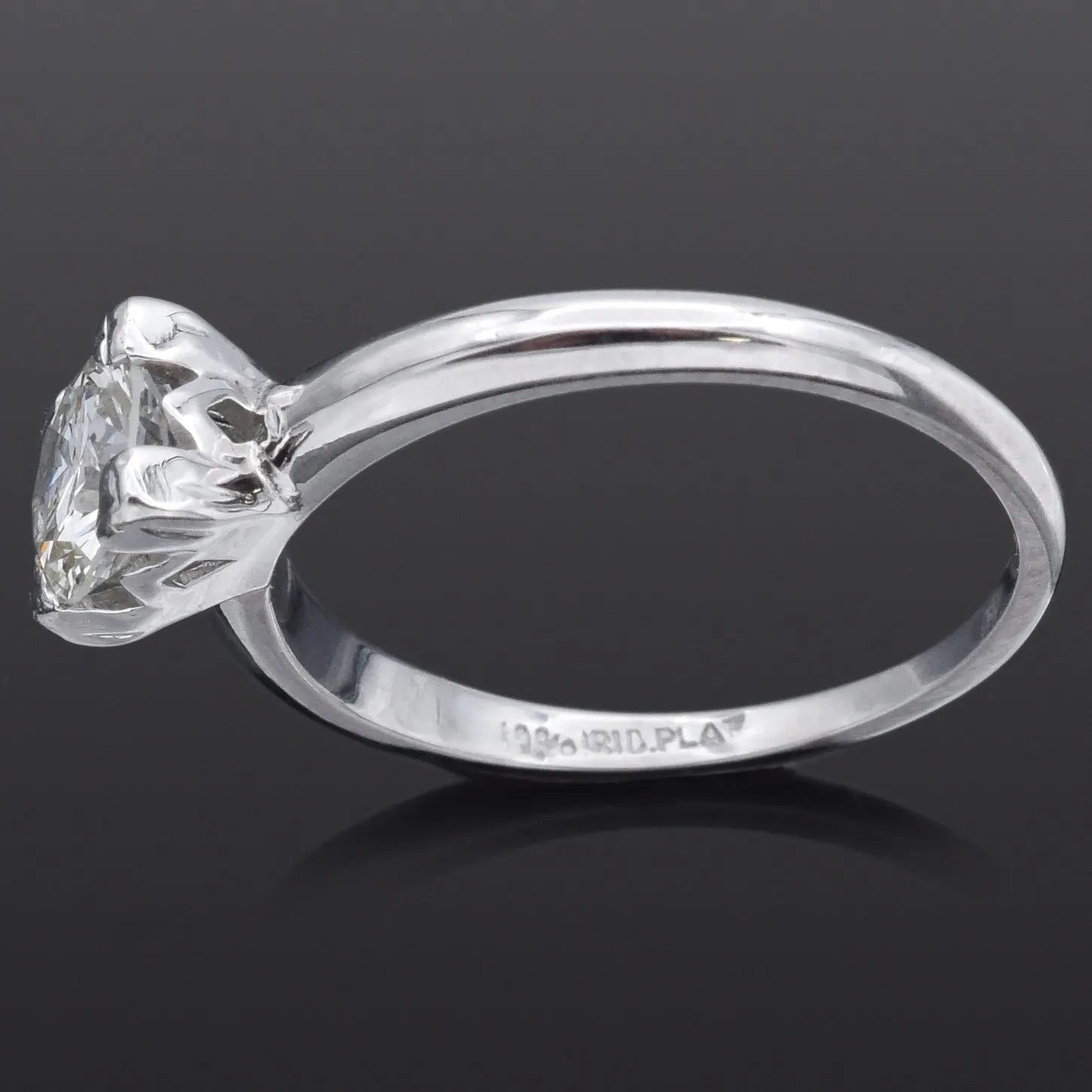 GIA Certified 0.71 Carat Round Brilliant I SI2 Diamond Platinum Ring Size 5.25