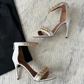 Givenchy White Gold Studded Heels