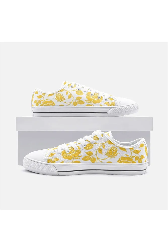 Gold Petals Unisex Low Top Canvas Shoes