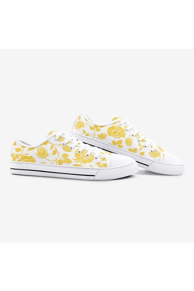 Gold Petals Unisex Low Top Canvas Shoes