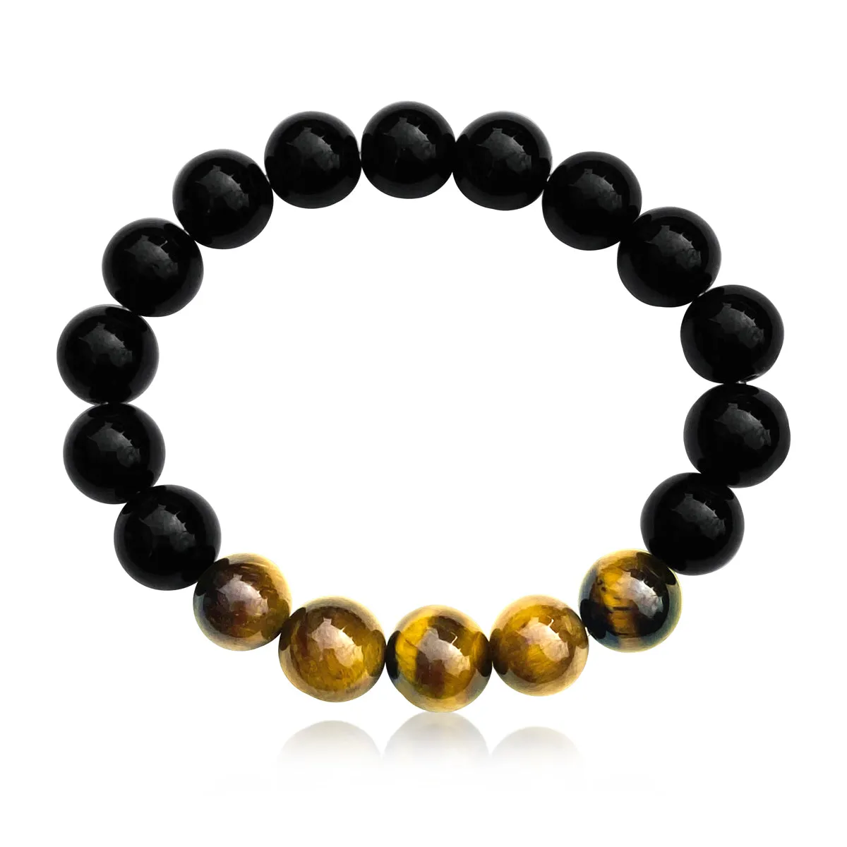 Grounding Earth Bracelet with Onyx and Tiger Eye