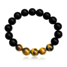 Grounding Earth Bracelet with Onyx and Tiger Eye