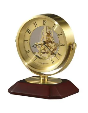 Howard Miller Soloman Table Clock - Brass-Finished Skeleton Movement - Rosewood