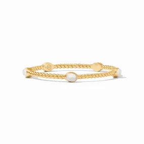 Julie Vos Nassau Stone Bangle, Clear Crystal