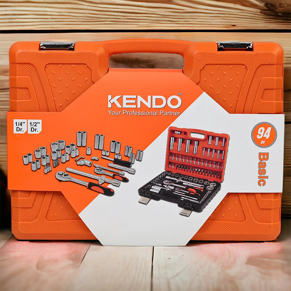 Kendo 1/4" & 1/2" Ratchet Drive Socket Set 94 Piece