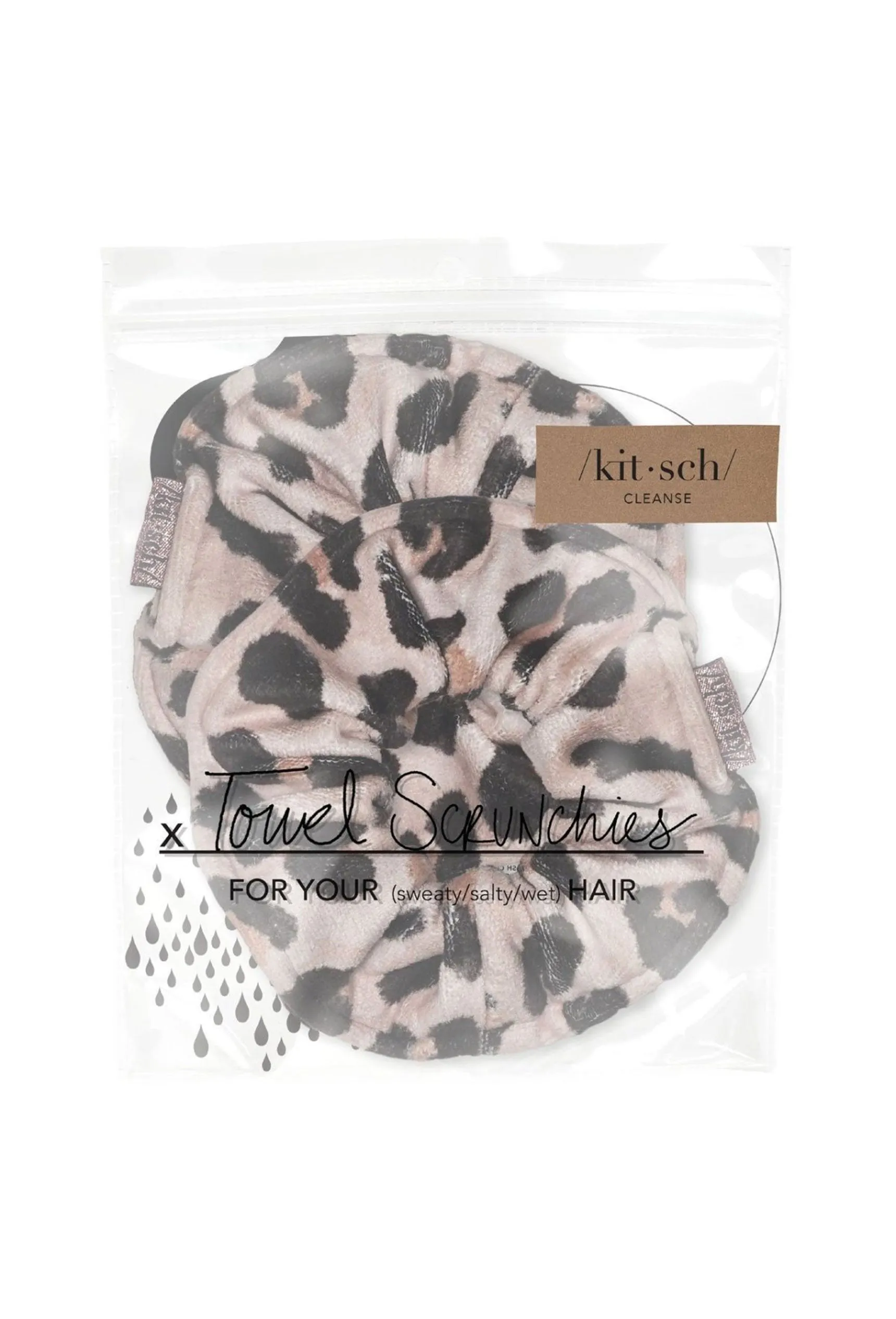 Kitsch Microfiber Towel Scrunchies in Leopard