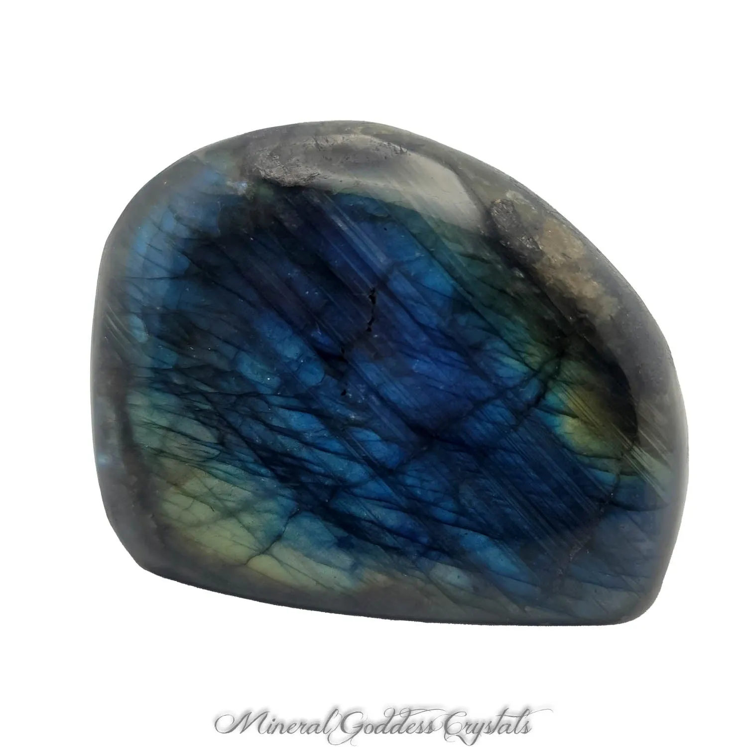 Labradorite Free Form Carving with Blue & Green Flash - 3 1/2