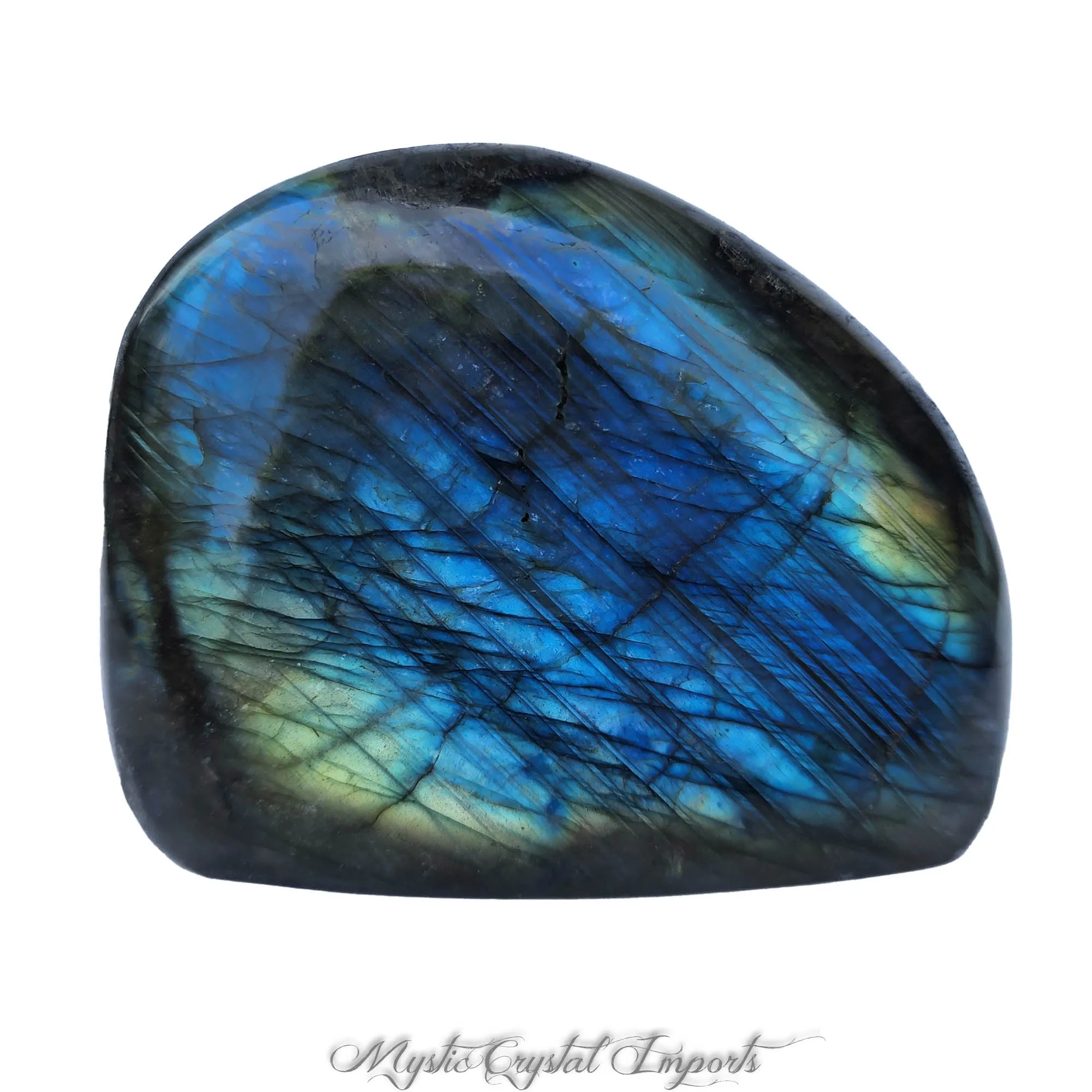 Labradorite Free Form Carving with Blue & Green Flash - 3 1/2