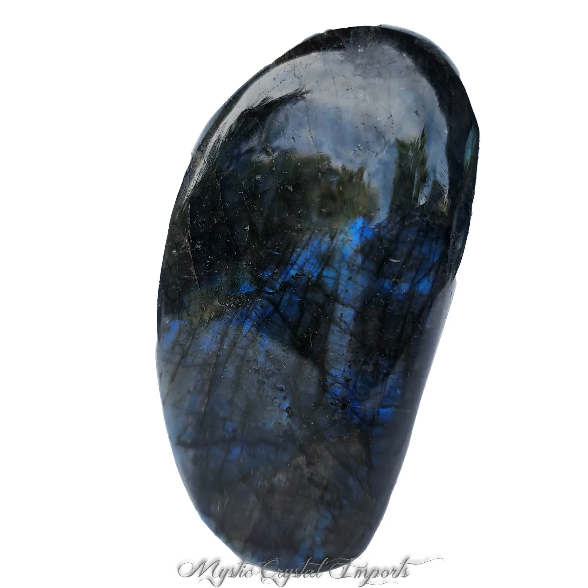 Labradorite Free Form Carving with Deep Blue Flash -4