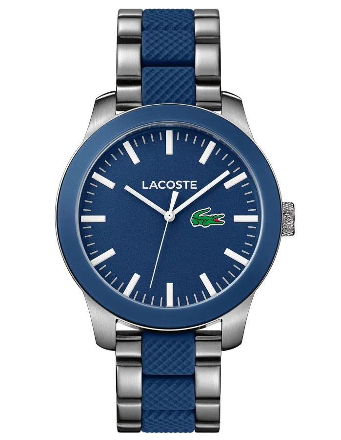 Lacoste 12.12 Mens Watch - Stainless Steel Case - Blue Dial - Bracelet - 30m