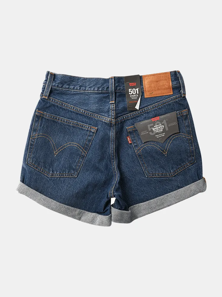 Levi's Womens 501 Mid Rise Shorts - Blue Clue