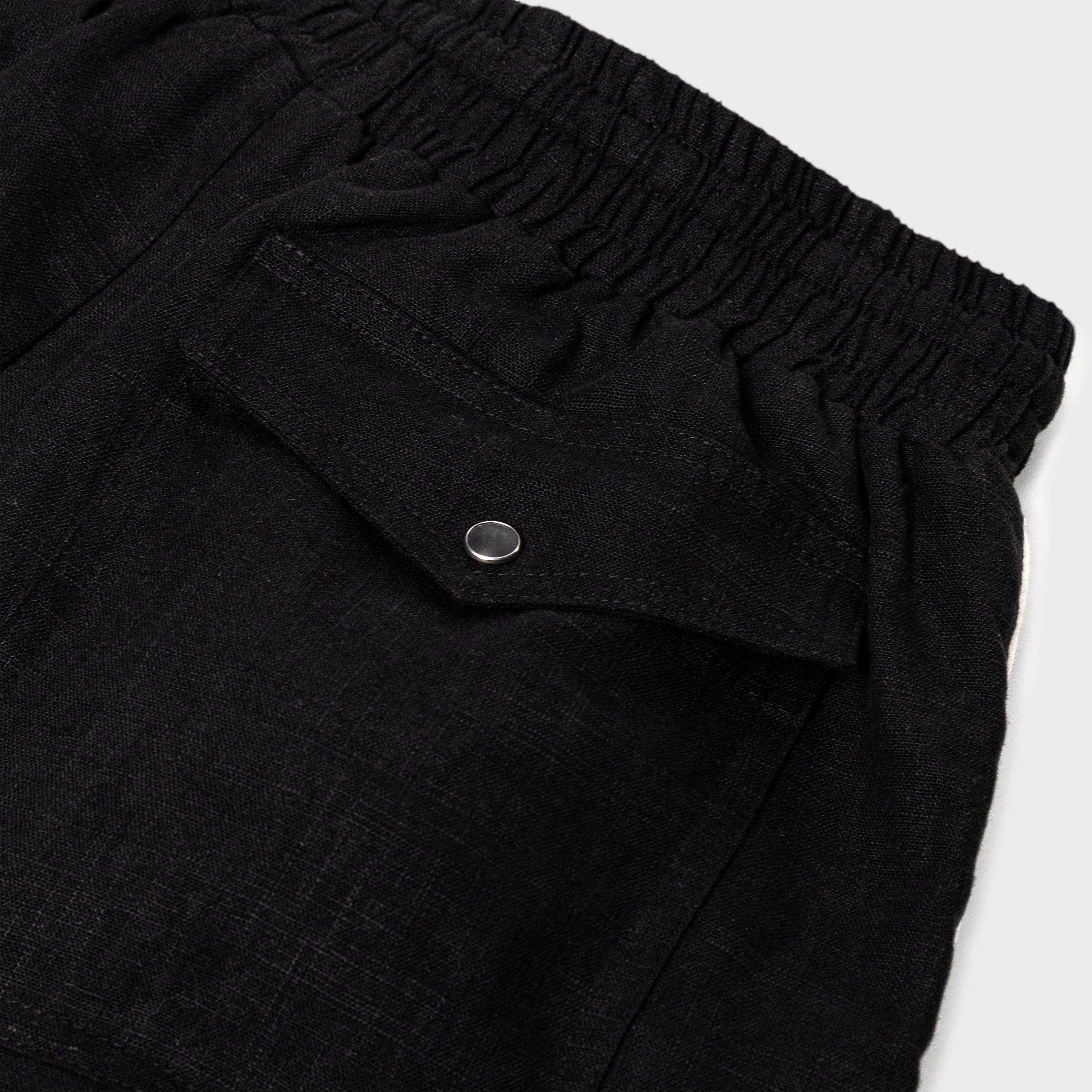 Linen Athletic Short (Black)