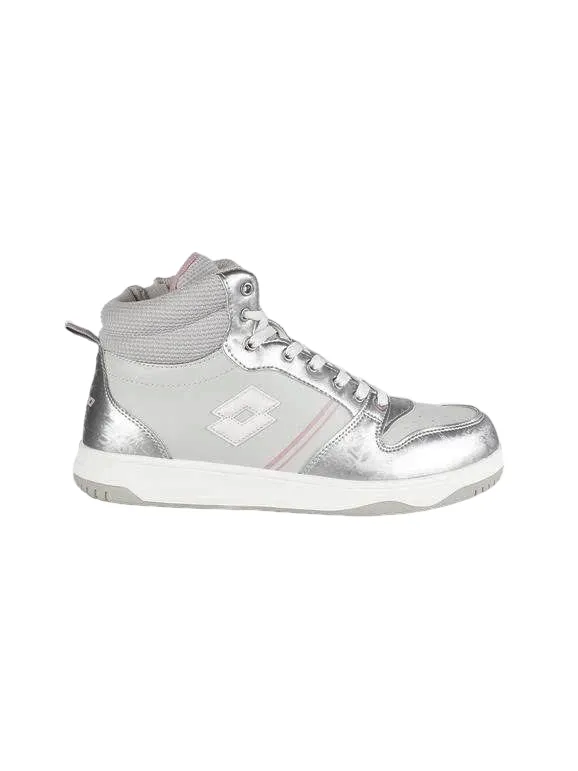 Lotto High girls' sneakers with Zip Rocket AMF Metal 218173 9F2 mushroom gray-white-silver