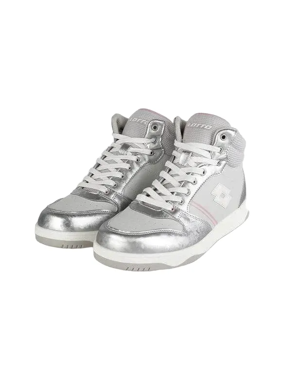 Lotto High girls' sneakers with Zip Rocket AMF Metal 218173 9F2 mushroom gray-white-silver