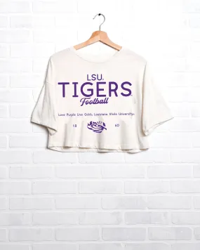 LSU Tigers Shot Off White Cropped Tee