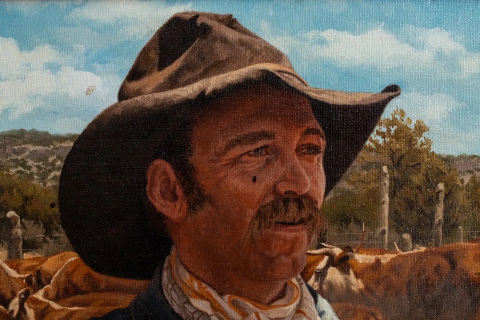 Mark Swanson "A Cattleman" Oil on Canvas