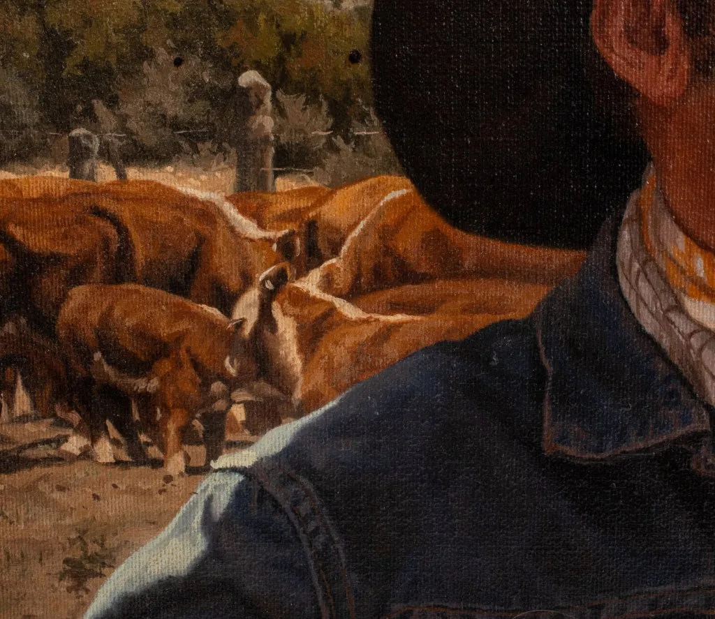 Mark Swanson "A Cattleman" Oil on Canvas